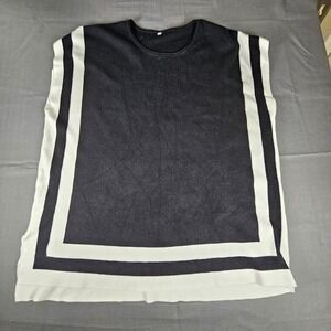 Sleevless Black White Stripe Knit Top Women Casual Chic